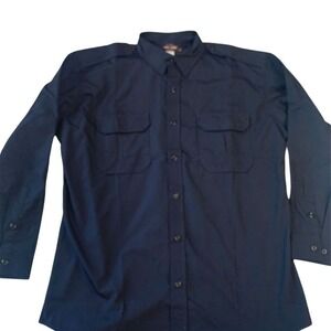 TRU-SPEC‎ Mens Navy Blue Ripstop Tactical Dress Shirt 62603HA XL Regular NWT